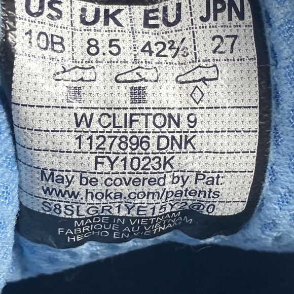 Hoka One Clitfon 9 Women’s Shoes Blue Sneakers 1127896 Running Walking Gym - Picture 10 of 12